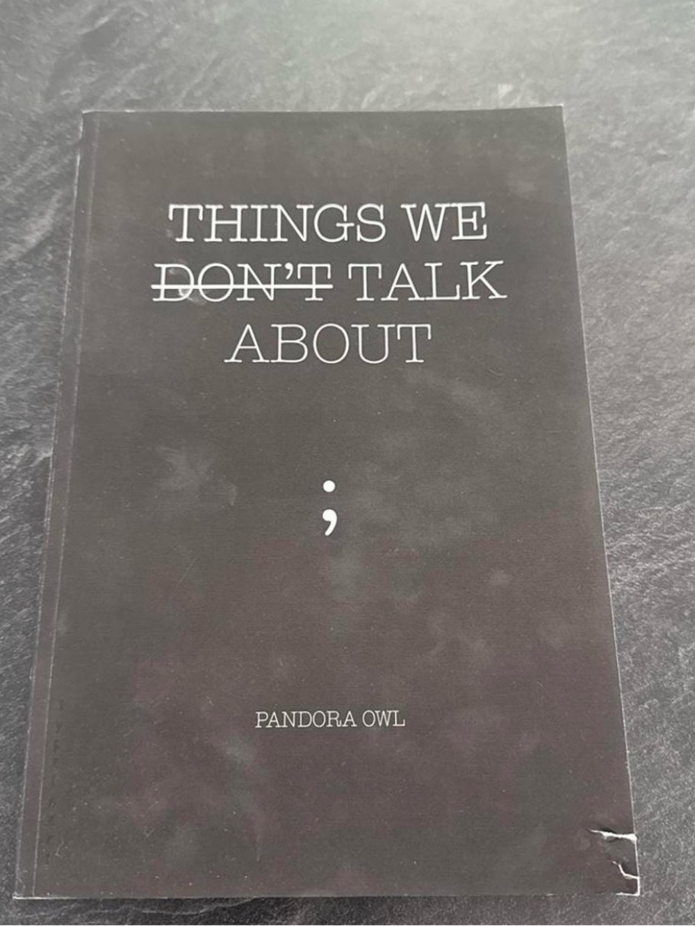 Pandora Black Notebook — "Things We Don't Talk About" Cover
